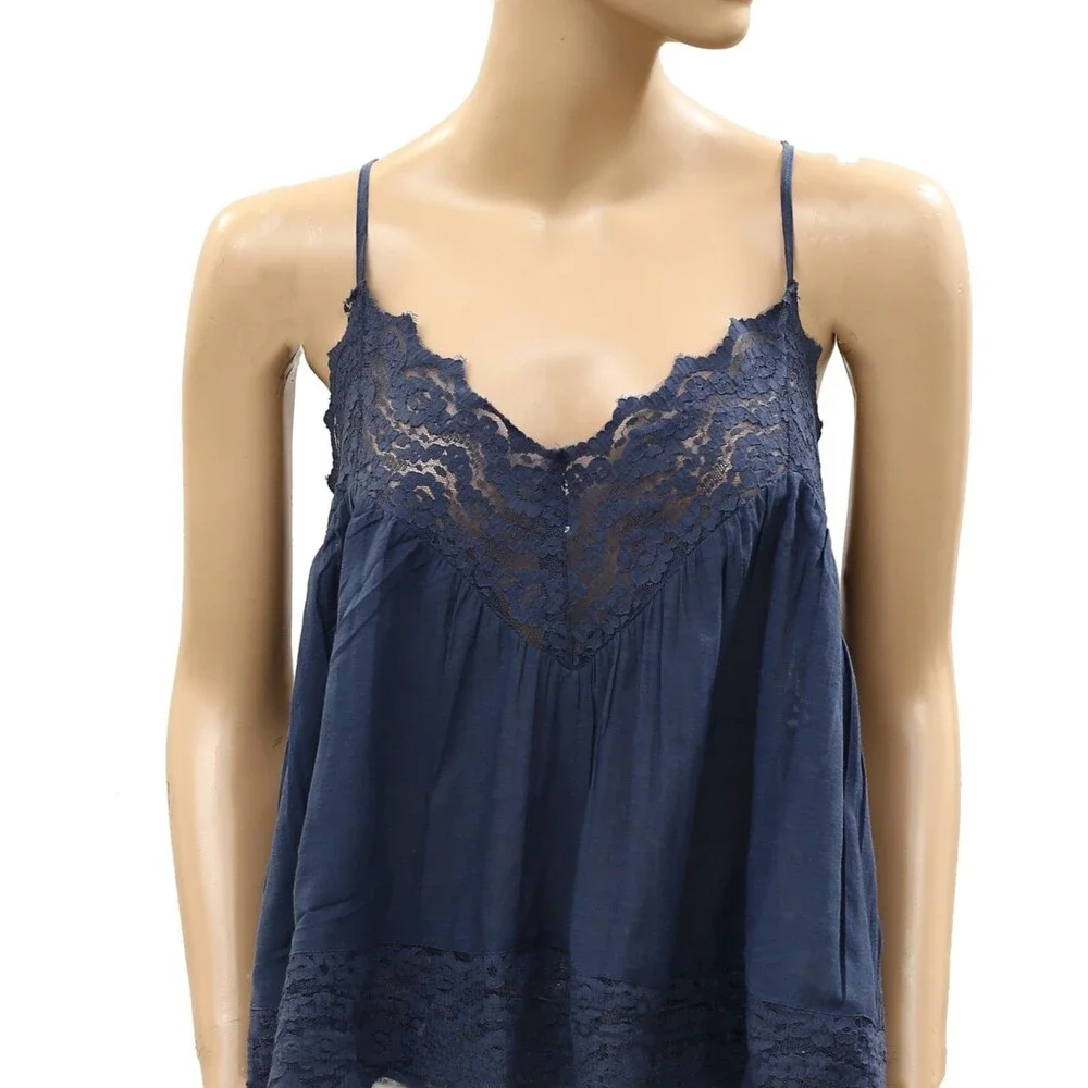 Intimately Free People Fiona Cami Blouse Top Tank Sleeveless Lace Slip M 288980